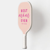 Moderne Beste Moeder Ooit Hot Pink Script Foto Pickleball Paddle (Links)