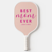 Moderne Beste Moeder Ooit Hot Pink Script Foto Pickleball Paddle (Voorkant)