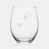 Moderne beste moeder ooit kolibrie wijnglas zonder voet (Achterkant)