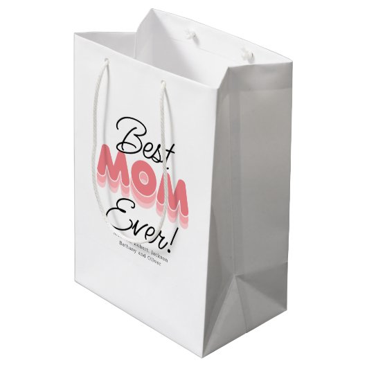 Moderne Beste Moeder Ooit Medium Cadeauzakje (Achterkant Gekanteld)