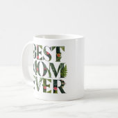 Moderne beste moeder ooit Schattigee bloemen en gr Koffiemok (Voorkant links)