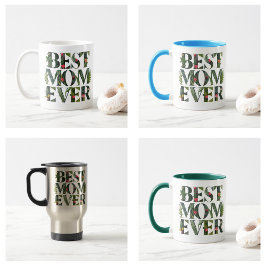 Moderne beste moeder ooit Schattigee bloemen en gr Koffiemok