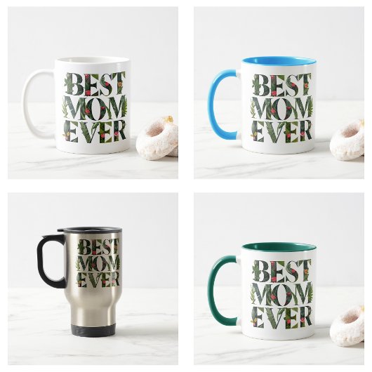 Moderne beste moeder ooit Schattigee bloemen en gr Koffiemok
