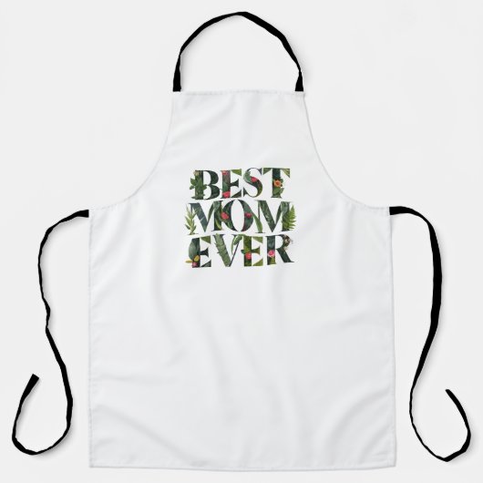 Moderne beste moeder ooit Schattigee bloemen en gr Schort (Voorkant)