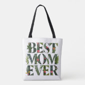 Moderne beste moeder ooit Schattigee bloemen en gr Tote Bag (Achterkant)