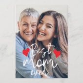 Moderne Beste Moeder Ooit Twee Foto Moederdag Kaart (Voorkant)
