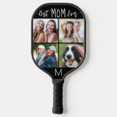 Moderne BESTE MOM EVER 4-fotoMonogram Uw kleur Pickleball Paddle (Achterkant)