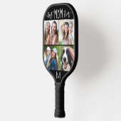 Moderne BESTE MOM EVER 4-fotoMonogram Uw kleur Pickleball Paddle (Links)