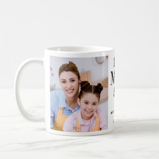 Moderne Beste MOM Ooit Moederdag Custom 2 Foto Koffiemok (Links)