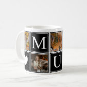 Moderne Beste Mum Monogram Koffiemok (Voorkant links)