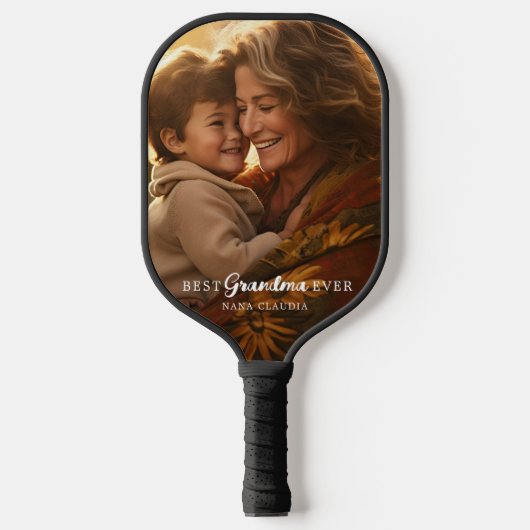 Moderne beste oma of grootouder foto pickleball paddle (Voorkant)