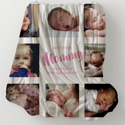 Moderne Beste Ooit Mama Fotocollage Fleece Deken