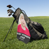 Moderne beste opa foto golfhanddoek (Groen)