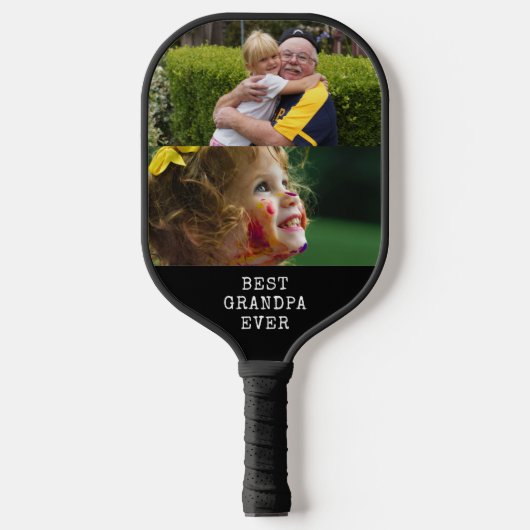 Moderne beste opa ooit 2 fotocollage pickleball paddle (Voorkant)