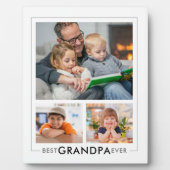 Moderne Beste Opa Ooit 3 Foto Collage Wit Fotoplaat (Voorkant)