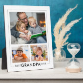 Moderne Beste Opa Ooit 3 Foto Collage Wit Fotoplaat (Zijkant)
