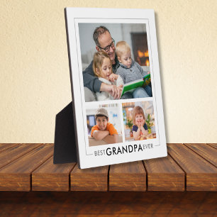 Moderne Beste Opa Ooit 3 Foto Collage Wit Fotoplaat