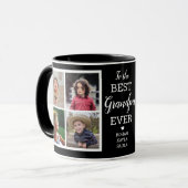 Moderne Beste Opa Ooit 8 Fotocollage Zwart Mok (Voorkant links)