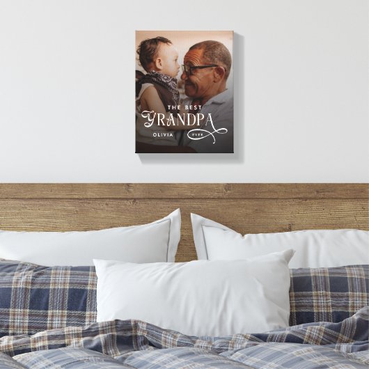 Moderne Beste Opa Ooit Foto Persoonlijk Canvas Afdruk (Insitu (Slaapkamer))