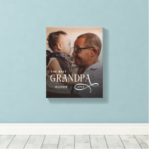 Moderne Beste Opa Ooit Foto Persoonlijk Canvas Afdruk