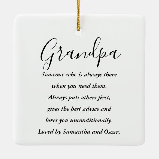 Moderne beste opa ooit geweldige kerstcadeau keramisch ornament (Achterkant)