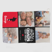Moderne beste opa van Par Photo Collage Gift Golfhanddoek (Horizontaal)
