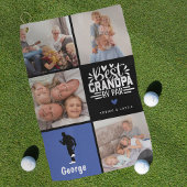 Moderne beste opa van Par Photo Collage Gift Golfhanddoek