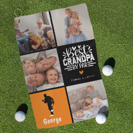 Moderne beste opa van Par Photo Collage Gift Golfhanddoek