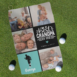 Moderne beste opa van Par Photo Collage Gift Golfhanddoek