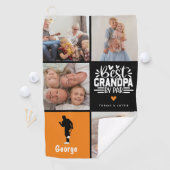 Moderne beste opa van Par Photo Collage Gift Golfhanddoek (Insitu)