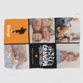 Moderne beste opa van Par Photo Collage Gift Golfhanddoek (Horizontaal)