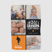 Moderne beste opa van Par Photo Collage Gift Golfhanddoek (Voorkant)