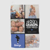 Moderne beste opa van Par Photo Collage Gift Golfhanddoek (Voorkant)