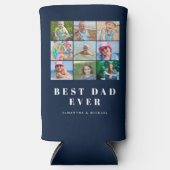 Moderne Beste Pap 9 Fotonaam Seltzer Blikjeskoeler (Voorkant)