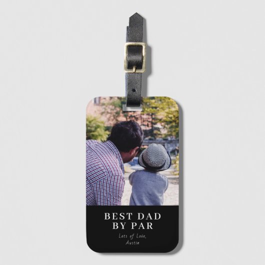 Moderne Beste Pap Door Par Custom Photo Golf Gift Bagagelabel (Voorkant (verticaal))