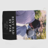 Moderne Beste Pap Door Par Gepersonaliseerde Foto Golfhanddoek (Horizontaal)