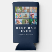 Moderne Beste Papa 9 Foto Naam Seltzer Blikjeskoeler (Achterkant)