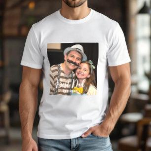 Moderne beste papa aangepaste foto t-shirt