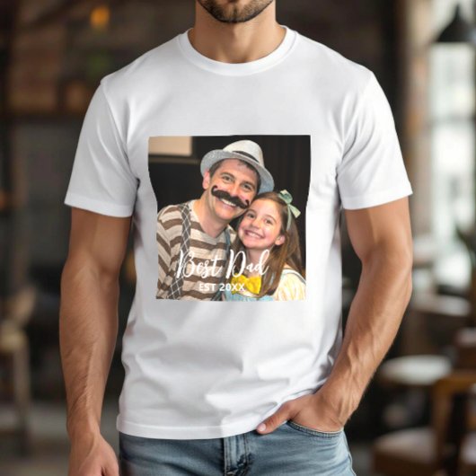 Moderne beste papa aangepaste foto t-shirt