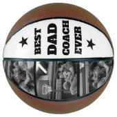 Moderne Beste Papa Coach Ooit Cool Fotocollage Basketbal (Voorkant)