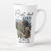 Moderne Beste Papa Familie Foto Vaderdag Latte Mok (Rechts)