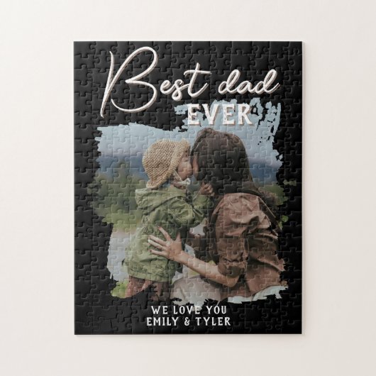 Moderne Beste Papa Familie Foto Vaderdag Legpuzzel (Verticaal)