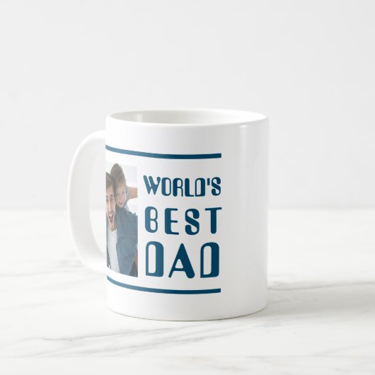 Moderne beste papa foto koffiemok (Voorkant links)