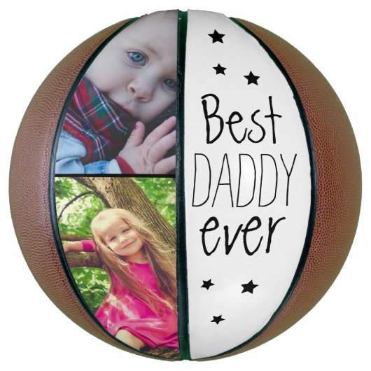 Moderne beste papa met ster-foto Basketball Basketbal (Verticaal)
