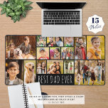 Moderne beste papa ooit 14 fotocollage op maat bureaumat<br><div class="desc">Creëer uw eigen aangepaste kleur foto desk mat voor de BESTE DAD OOIT met behulp van deze eenvoudig te uploaden foto collage sjabloon met 14 afbeeldingen in verschillende vormen en maten in uw keuze van lettertype stijlen en kleur en / of achtergrond kleur (getoond met een moderne typografie lettertype stijl...</div>