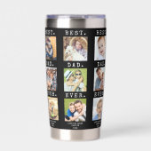 Moderne BESTE PAPA OOIT 18 Foto's Aangepaste kolom Geïsoleerde Drinkbeker (Voorkant)