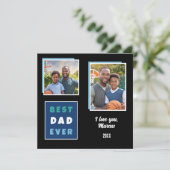 Moderne beste papa ooit 2 fotocollage Vaderdag Feestdagenkaart (Staand voorkant)