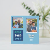Moderne beste papa ooit 2 fotocollage Vaderdag Feestdagenkaart (Staand voorkant)