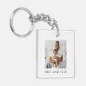Moderne Beste Papa Ooit 2 Foto's Sleutelhanger (Voorkant Links)
