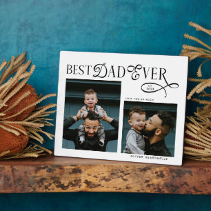 Moderne Beste Papa Ooit 2 Foto's Vaderdag Cadeaus Fotoplaat